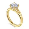 Sanah - 14K Yellow Gold Split Shank Round Diamond Engagement Ring - 0.07 ct
