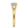 Sanah - 14K Yellow Gold Split Shank Round Diamond Engagement Ring - 0.07 ct
