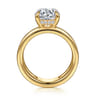 Oksana - 14K Yellow Gold Split Shank Round Diamond Engagement Ring - 0.1 ct