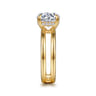 Oksana - 14K Yellow Gold Split Shank Round Diamond Engagement Ring - 0.1 ct
