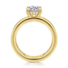 Oksana - 14K Yellow Gold Split Shank Round Diamond Engagement Ring - 0.07 ct