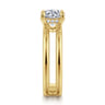 Oksana - 14K Yellow Gold Split Shank Round Diamond Engagement Ring - 0.07 ct