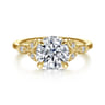 Brigida - Vintage Inspired 14K Yellow Gold Round Diamond Engagement Ring - 0.15 ct