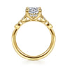 Brigida - Vintage Inspired 14K Yellow Gold Round Diamond Engagement Ring - 0.15 ct