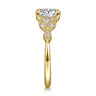 Brigida - Vintage Inspired 14K Yellow Gold Round Diamond Engagement Ring - 0.15 ct