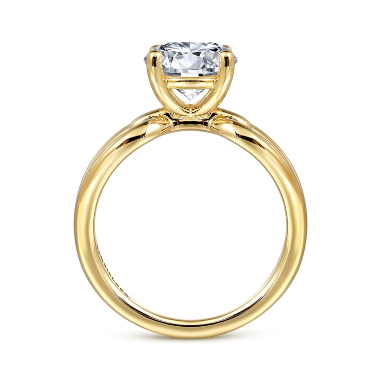 Elie - 14K Yellow Gold Round Split Shank Diamond Engagement Ring - Shot 2