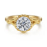 Rey - Vintage Inspired 14K Yellow Gold Split Shank Round Diamond Engagement Ring