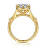 Rey - Vintage Inspired 14K Yellow Gold Split Shank Round Diamond Engagement Ring