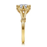 Rey - Vintage Inspired 14K Yellow Gold Split Shank Round Diamond Engagement Ring