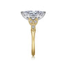 Celia - 14K White-Yellow Gold Marquise Shape Diamond Engagement Ring - 0.07 ct