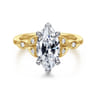 Brigida - Vintage Inspired 14K White-Yellow Gold Marquise Shape Diamond Engagement Ring