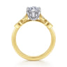 Brigida - Vintage Inspired 14K White-Yellow Gold Marquise Shape Diamond Engagement Ring