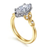 Brigida - Vintage Inspired 14K White-Yellow Gold Marquise Shape Diamond Engagement Ring