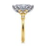 Brigida - Vintage Inspired 14K White-Yellow Gold Marquise Shape Diamond Engagement Ring