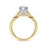Celia - 14K White-Yellow Gold Oval Diamond Engagement Ring - 0.07 ct