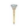 Celia - 14K White-Yellow Gold Oval Diamond Engagement Ring - 0.07 ct