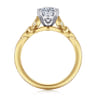 Celia - 14K White-Yellow Gold Oval Diamond Engagement Ring - 0.08 ct