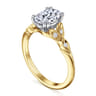 Celia - 14K White-Yellow Gold Oval Diamond Engagement Ring - 0.08 ct