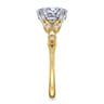 Celia - 14K White-Yellow Gold Oval Diamond Engagement Ring - 0.08 ct