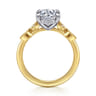 Brigida - Vintage Inspired 14K Yellow Gold Oval Diamond Engagement Ring - 0.18 ct