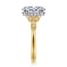 Brigida - Vintage Inspired 14K Yellow Gold Oval Diamond Engagement Ring - 0.18 ct