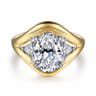Gail - 14K White-Yellow Gold Oval Diamond Engagement Ring - 0.4 ct