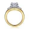 Gail - 14K White-Yellow Gold Oval Diamond Engagement Ring - 0.4 ct