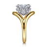 Gail - 14K White-Yellow Gold Oval Diamond Engagement Ring - 0.4 ct