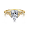 Celia - 14K White-Yellow Gold Pear Shape Diamond Engagement Ring - 0.07 ct