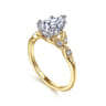 Celia - 14K White-Yellow Gold Pear Shape Diamond Engagement Ring - 0.07 ct