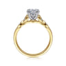 Celia - 14K White-Yellow Gold Round Diamond Engagement Ring - 0.07 ct