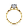 Celia - 14K White-Yellow Gold Round Diamond Engagement Ring - 0.07 ct