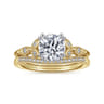 Celia - 14K White-Yellow Gold Round Diamond Engagement Ring - 0.07 ct