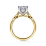 Celia - 14K White-Yellow Gold Round Diamond Engagement Ring - 0.07 ct