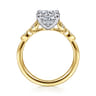 Brigida - Vintage Inspired 14K White-Yellow Gold Round Diamond Engagement Ring - 0.15 ct