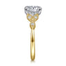 Brigida - Vintage Inspired 14K White-Yellow Gold Round Diamond Engagement Ring - 0.15 ct
