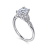 Celia - Platinum Vintage Inspired Oval Split Shank Diamond Engagement Ring - 0.07 ct