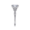 Celia - Platinum Vintage Inspired Oval Split Shank Diamond Engagement Ring - 0.07 ct