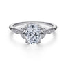 Celia - Platinum Vintage Inspired Oval Split Shank Diamond Engagement Ring - 0.07 ct