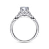 Celia - Platinum Vintage Inspired Oval Split Shank Diamond Engagement Ring - 0.07 ct