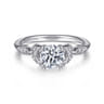 Celia - Platinum Round Diamond Engagement Ring - 0.07 ct