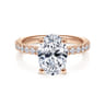 Amira - 14K Rose Gold Oval Diamond Engagement Ring - 0.55 ct