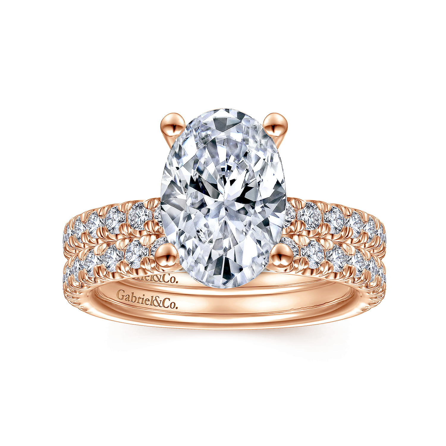 Amira - 14K Rose Gold Oval Diamond Engagement Ring - 0.55 ct - Shot 4