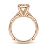 Mabel - Vintage Inspired 14K Rose Gold Round Morganite and Diamond Engagement Ring - 0.35 ct