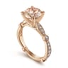 Mabel - Vintage Inspired 14K Rose Gold Round Morganite and Diamond Engagement Ring - 0.35 ct