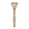 Mabel - Vintage Inspired 14K Rose Gold Round Morganite and Diamond Engagement Ring - 0.35 ct