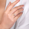 Mabel - Vintage Inspired 14K Rose Gold Round Morganite and Diamond Engagement Ring - 0.35 ct