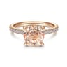 Shanna - 14K Rose Gold Round Morganite and Diamond Engagement Ring - 0.28 ct
