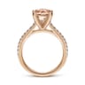 Shanna - 14K Rose Gold Round Morganite and Diamond Engagement Ring - 0.28 ct