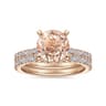 Shanna - 14K Rose Gold Round Morganite and Diamond Engagement Ring - 0.28 ct
